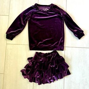 CHASER Velvet top and skirt